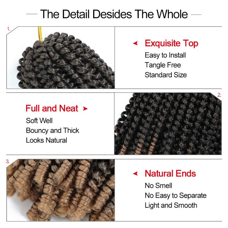 ROKTRESS Spring Twist Hair 8 Inch Spring Twist Crochet Hair 6 Packs Braiding Hair For Butterfly Locs Soft Locs Low Temperature Synthetic Fiber Fluffy Hair Extensions (8 Inch,T27) - Image 4
